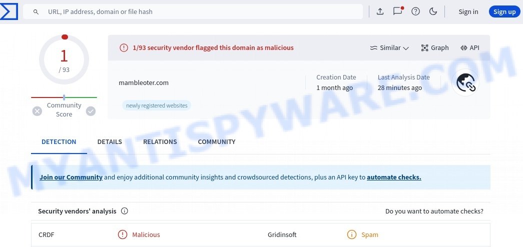Mambleoter.com malware