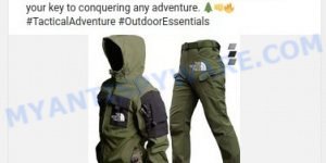 Mauthack.com fake THE NORTH FACE scam ads