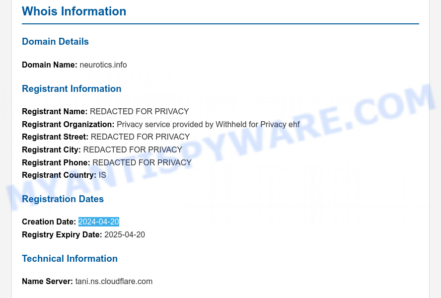 Neurotics.info WHOIS Lookup
