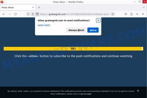 Press Allow Gratsegrid.com virus scam