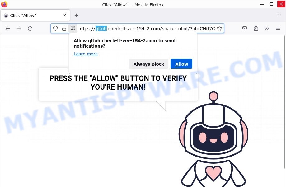 Qltuh virus Click Allow scam