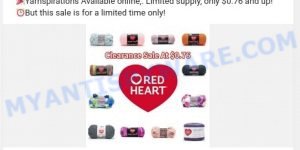 Red-outlet-shop.com fake Yarnspirations scam ads
