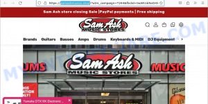 Samashmusics.shop fake Sam Ash sale scam