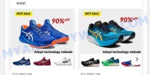 Scojerm.com fake ASICS scam ads