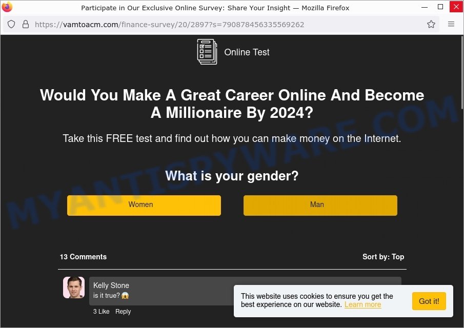 Vamtoacm.com Survey scam
