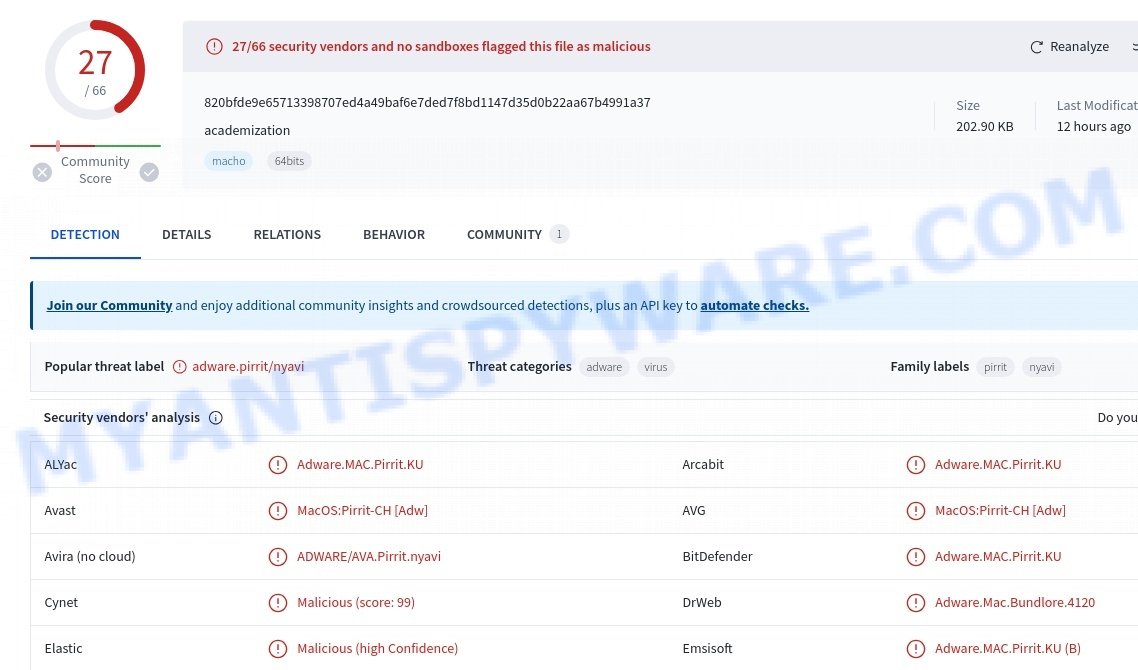 Academization.app malware