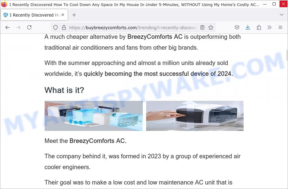 BreezyComfort AC scam fake claims