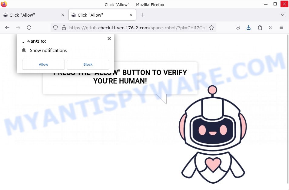 Check-tl-ver-176-2.com virus Click Allow scam
