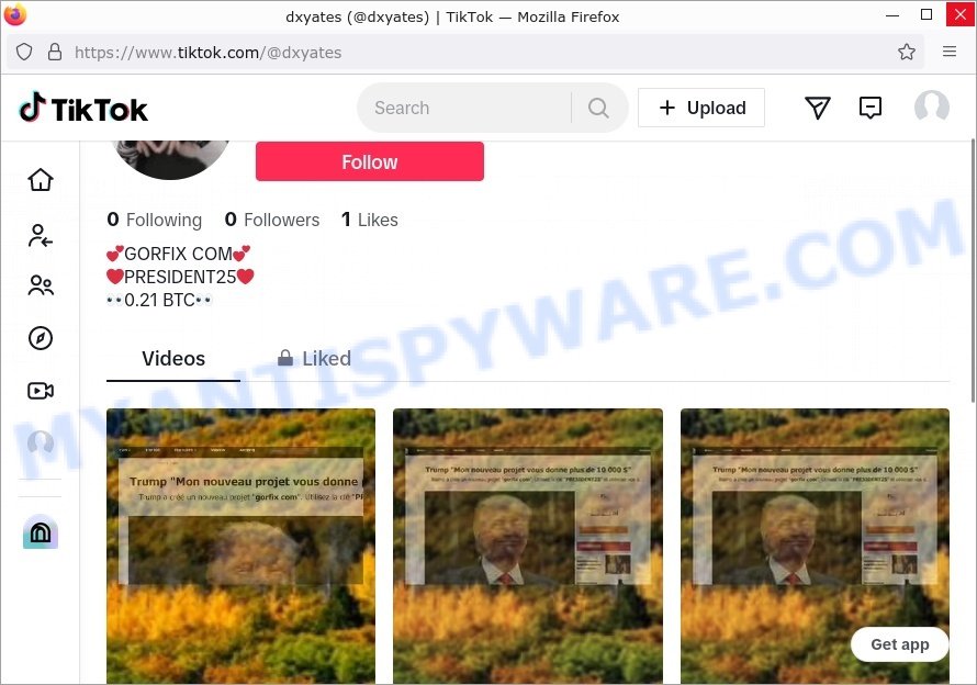 GORFIX.com Trump Tiktok promo code scam