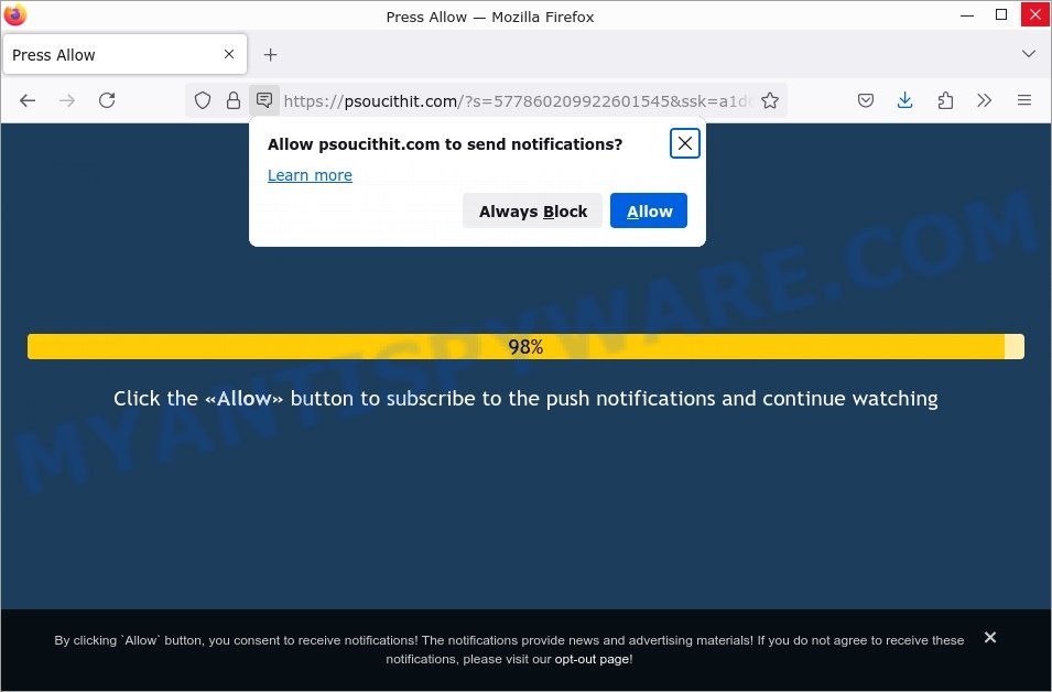 Psoucithit.com click Allow scam
