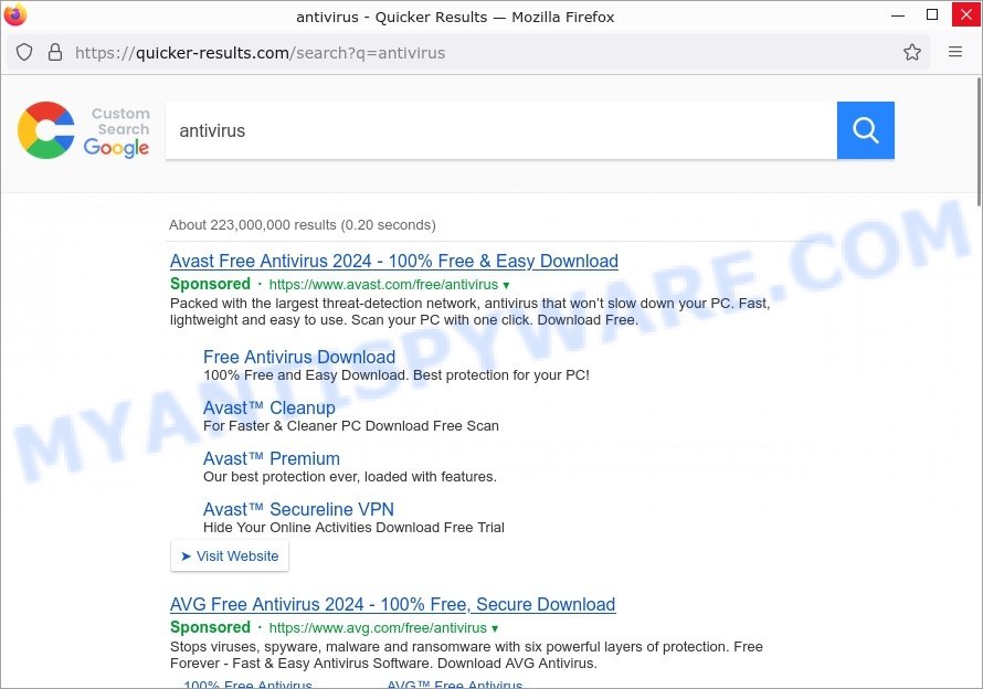 Quicker-results.com redirect Quicker Search Results