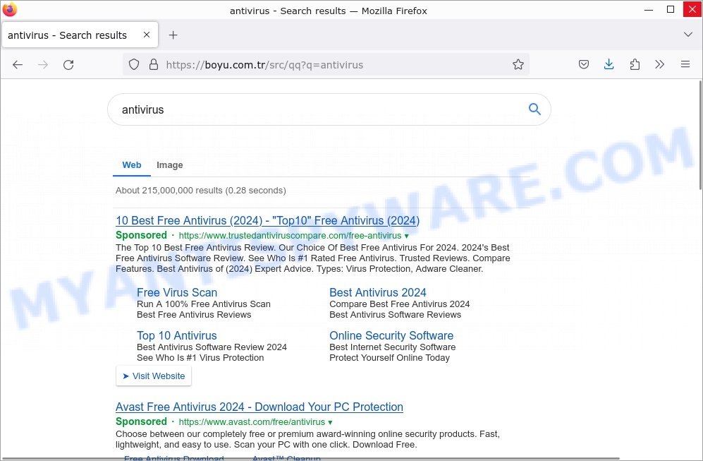SeekFast redirect virus Search results