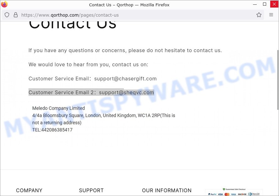 Support sheqvc.com contacts