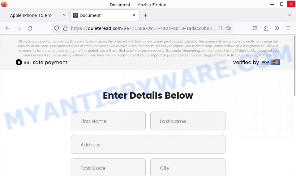 quieteread.com scam