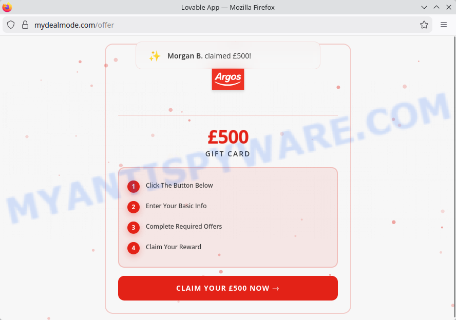 Mydealmode.com Free Argos £500 Gift Card Scam Exposed
